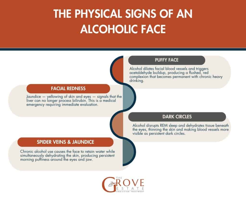 Signs of alcoholic face