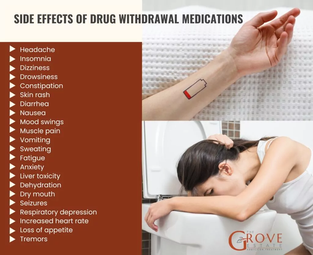 side effects of drug withdrawal medications 
